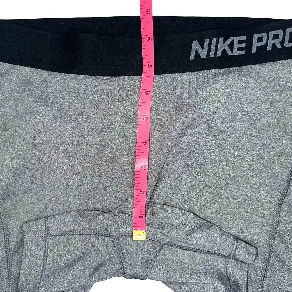 Nike Pro Bash Grey Black 4.5” Compression Spandex Shorts Size XS